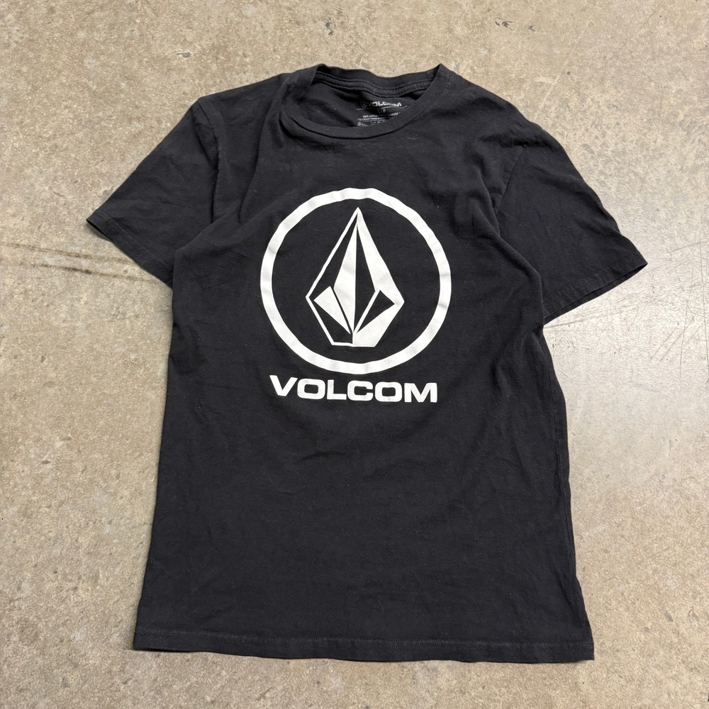Volcom Mens Stone Logo Graphic T-Shirt Black Short Sleeve Small‎
